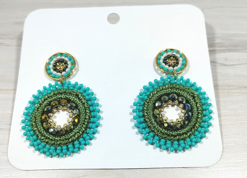 Green Beads Earrings