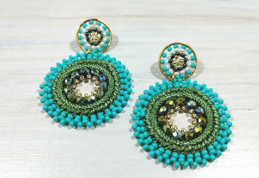 Green Beads Earrings