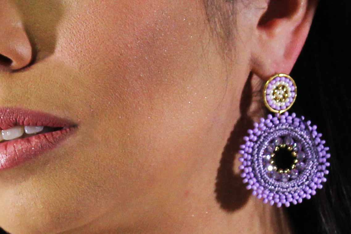 Purple Beads Earrings